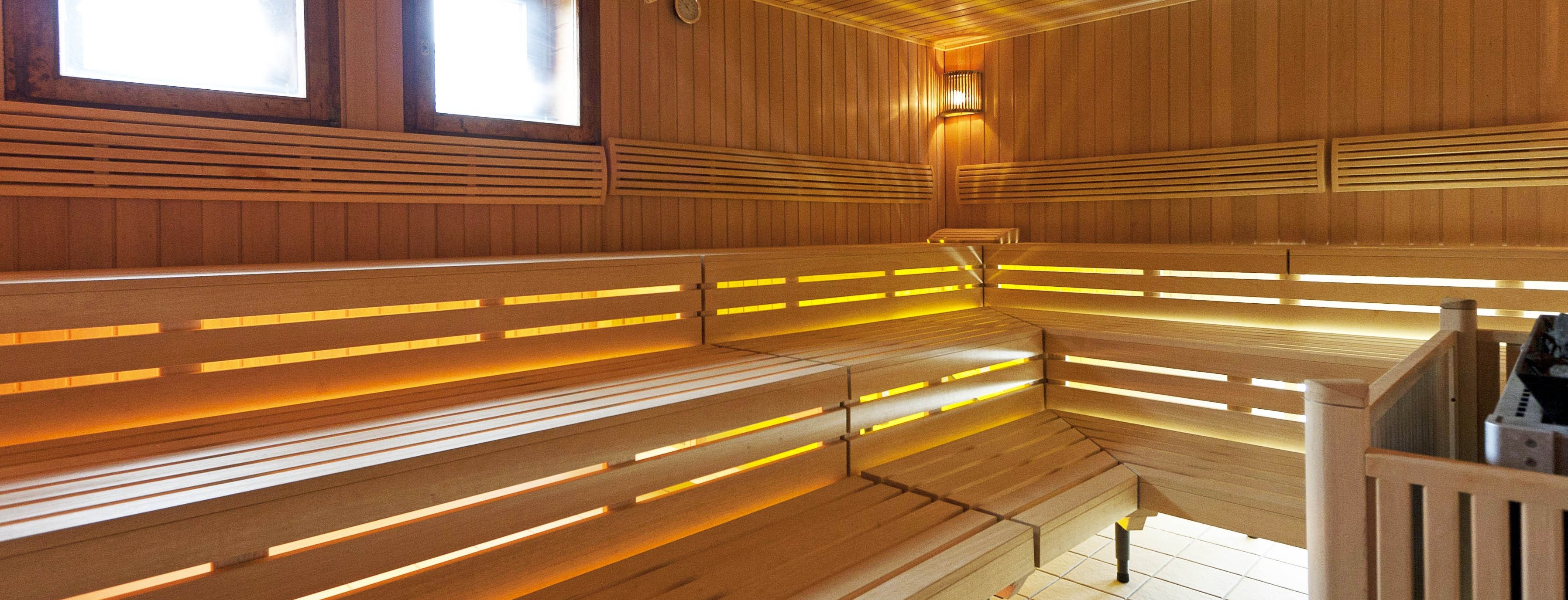 Ansicht der finnischen Sauna im Bad am Stadtwald